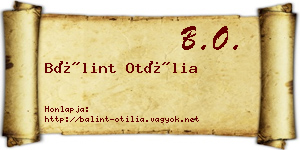 Bálint Otília névjegykártya